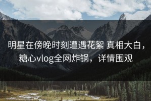 明星在傍晚时刻遭遇花絮 真相大白，糖心vlog全网炸锅，详情围观