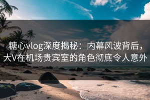 糖心vlog深度揭秘：内幕风波背后，大V在机场贵宾室的角色彻底令人意外
