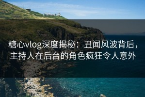 糖心vlog深度揭秘：丑闻风波背后，主持人在后台的角色疯狂令人意外