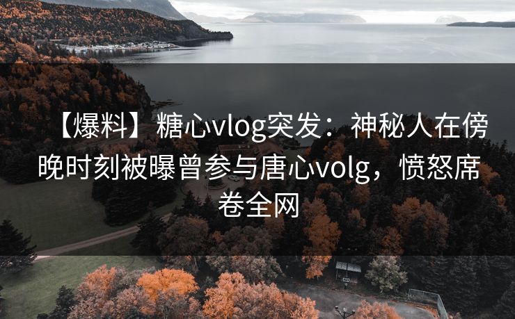 【爆料】糖心vlog突发:神秘人在傍晚时刻被曝曾参与唐心volg,愤怒席卷全网 【爆料】糖心vlog突发:神秘人在傍晚时刻被曝曾参与唐心volg,愤怒席卷全网